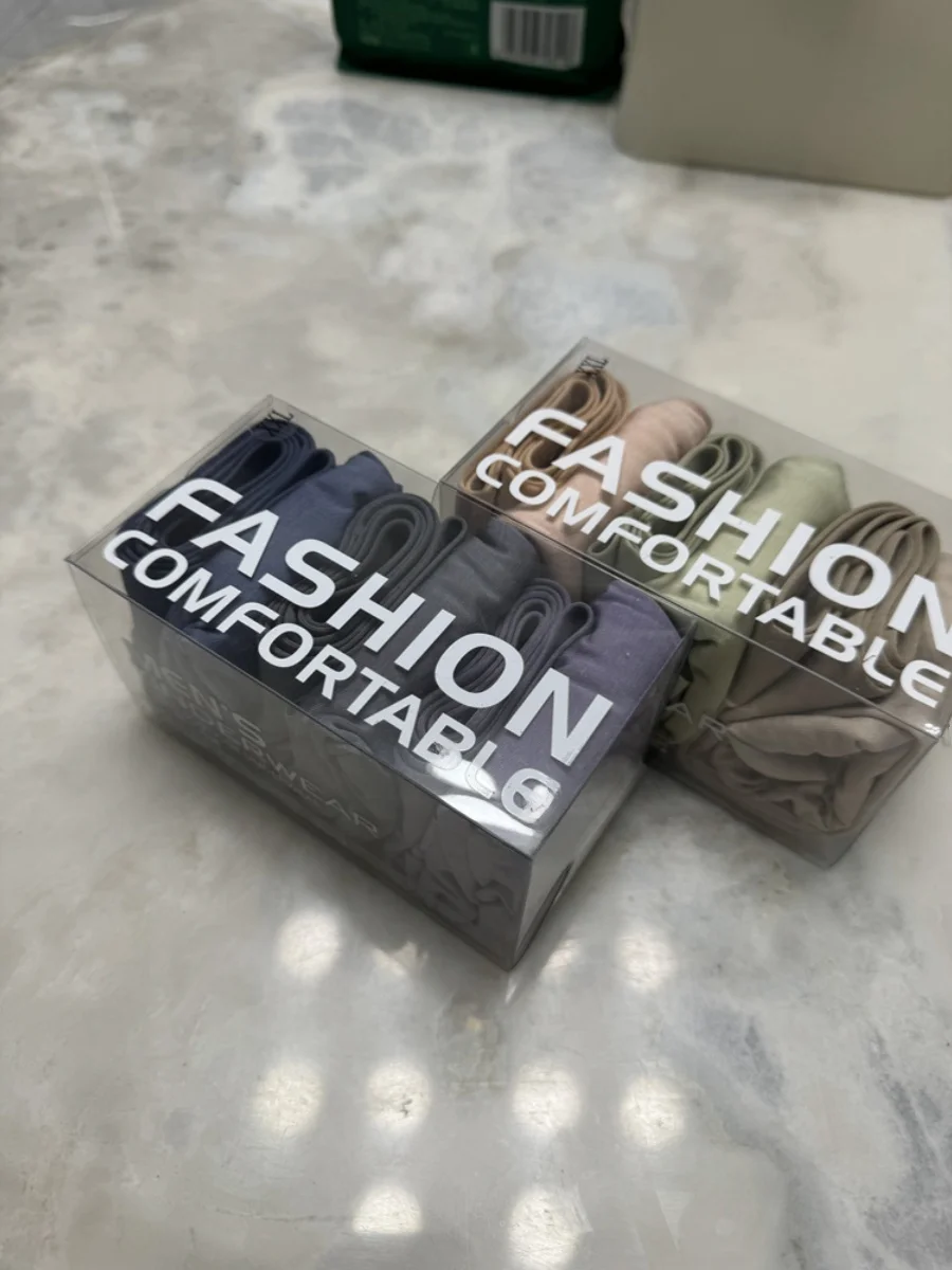 

Smooth One-Piece Seamless Design Men's Boxer Shorts High Waist Cotton Sport Style Pure Color Youth Fashion Underwear
