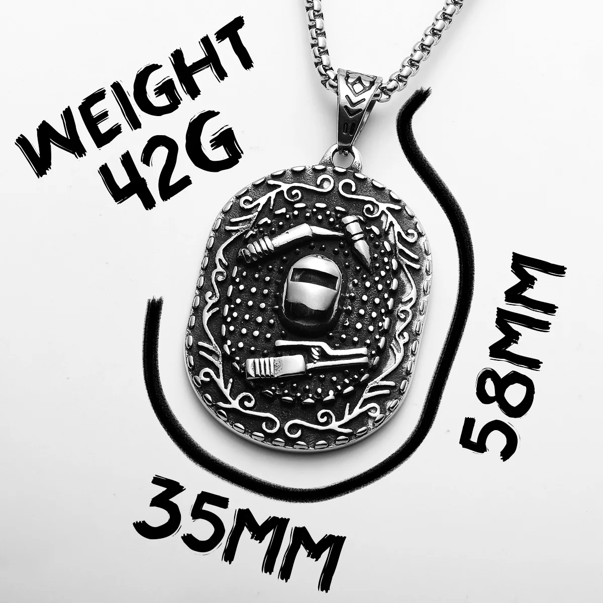 Welding Worker Mask Men Necklaces With Pendant Stainless Steel Trendy Jewelry For Male Women Punk Accessories Gifts Wholesale