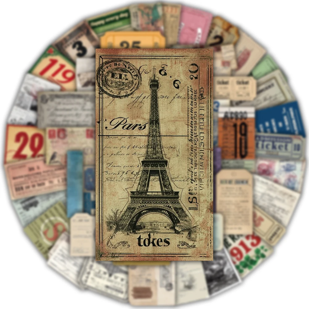 50 قطعة تصميم فني ريترو ملصق شخصية ختم نمط التذكارية جمع الديكور جراب هاتف سجل القصاصات كوب ماء هدية