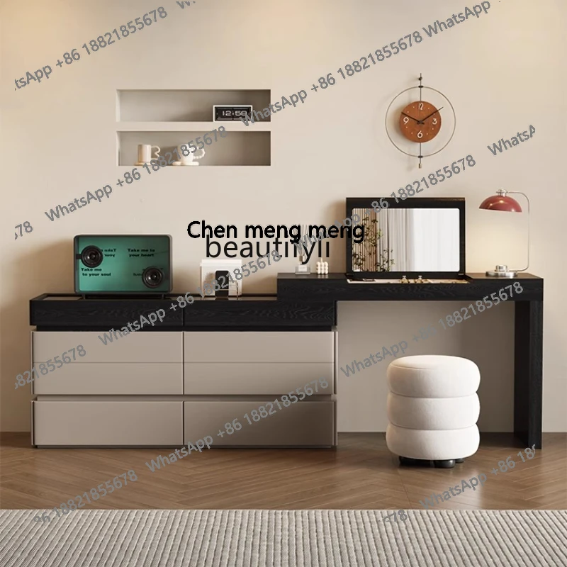 

Italian minimalist dresser chest cabinet integrated cabinet modern bedroom simple bedside makeup table storage cabinet H