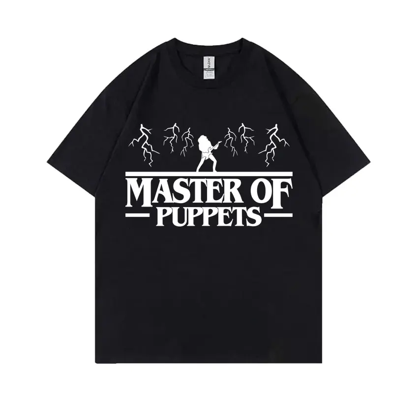 Vintage Eddie Munson Master of Puppets Print T-shirt The Demogorgon Cannibal Flower Monster T-shirts Men's Gothic Rock T Shirts