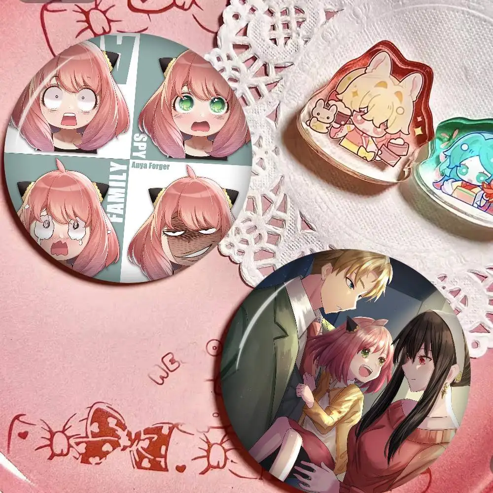 Cute S-SPY FAMILY Anime A-Anya New  Brooches Soft Button Pin Funny Gnarpy on A Skateboard Meme Badge Gamer Collection Gifts