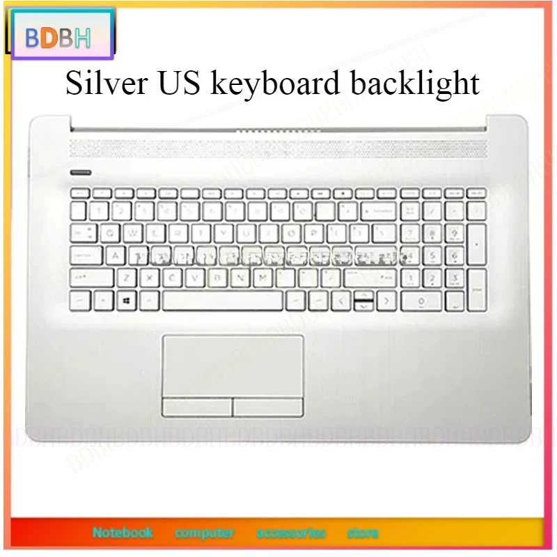 New For 17-CA 17G-CR 17Q-CS TPN-I133 17-BY US Keyboard Laptop Palmrest Upper Top Case Backlight Replacement Keyboard