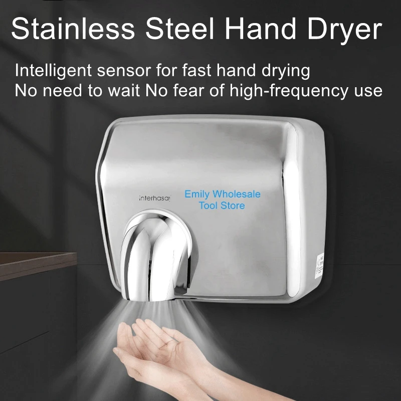 Stainless steel hand dryer hand dryer public bathroom hand dryer automatic sensor intelligent hand dryer