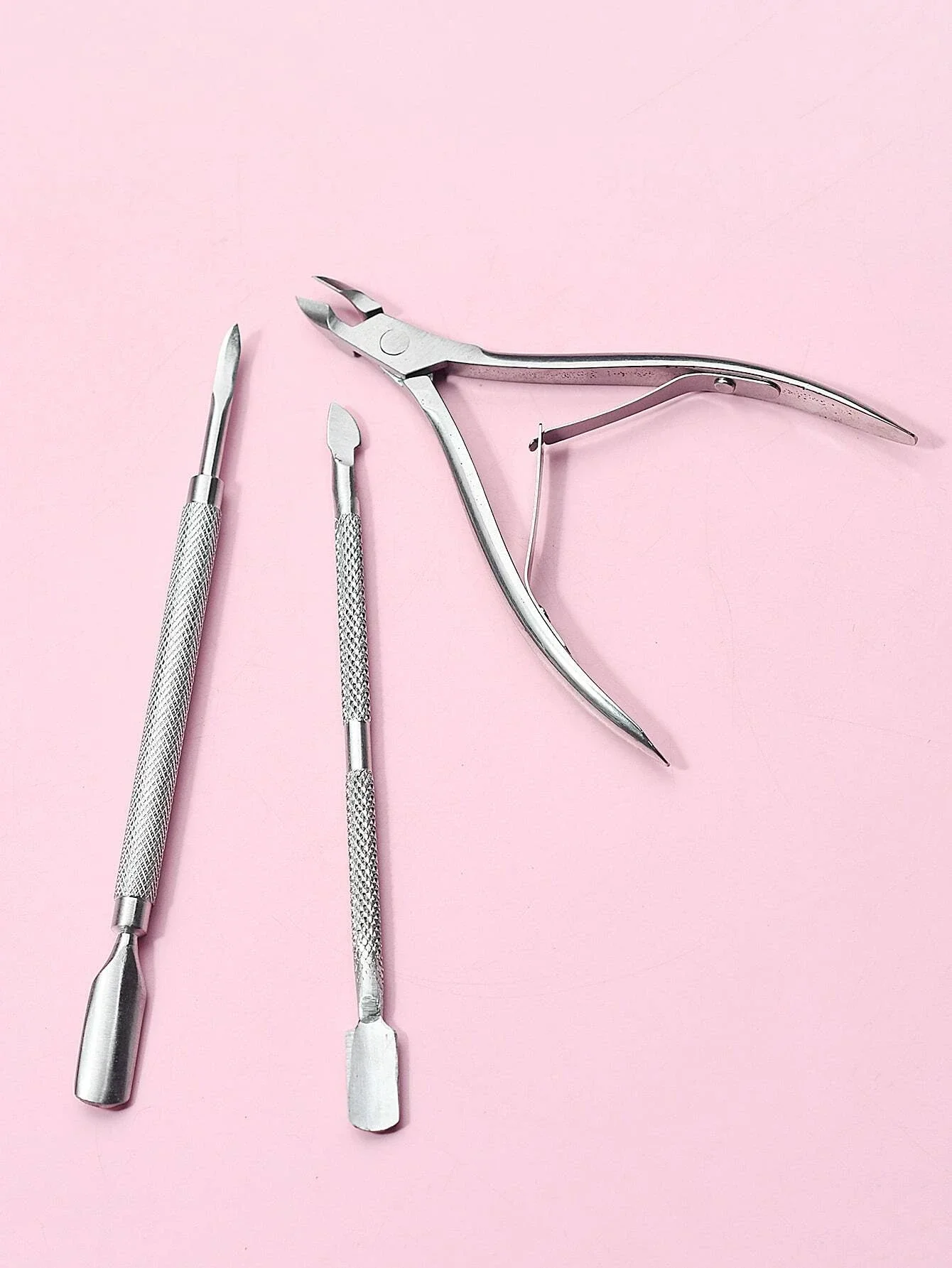 مجموعة أدوات إزالة الجلد الميت للأظافر مكونة من 3 قطع، مقصات أظافر من الفولاذ المقاوم للصدأ سريعة الجودة للرجال والنساء لتنظيف الأظافر