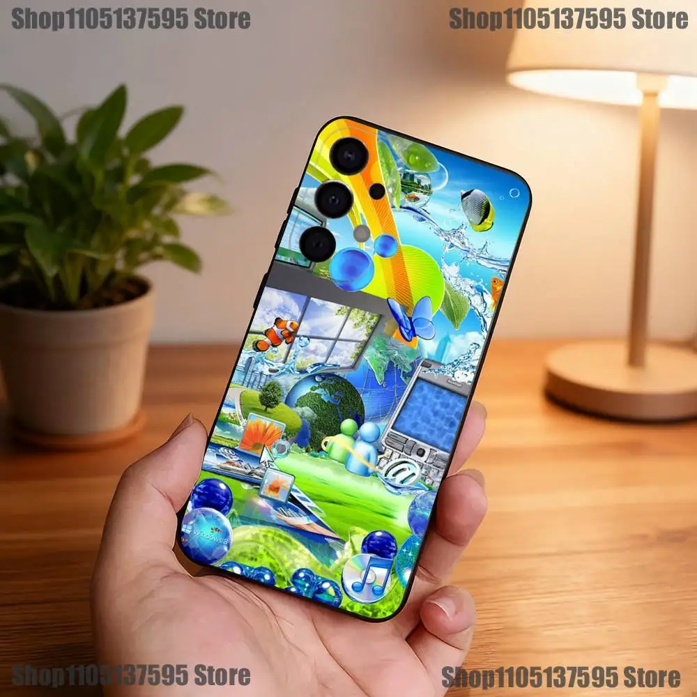 Funda de teléfono Retro Frutiger Aero para Samsung S25,S24,S21,S22,S23,S30,Ultra,S20,Plus,Fe,Lite,5G cubierta negra