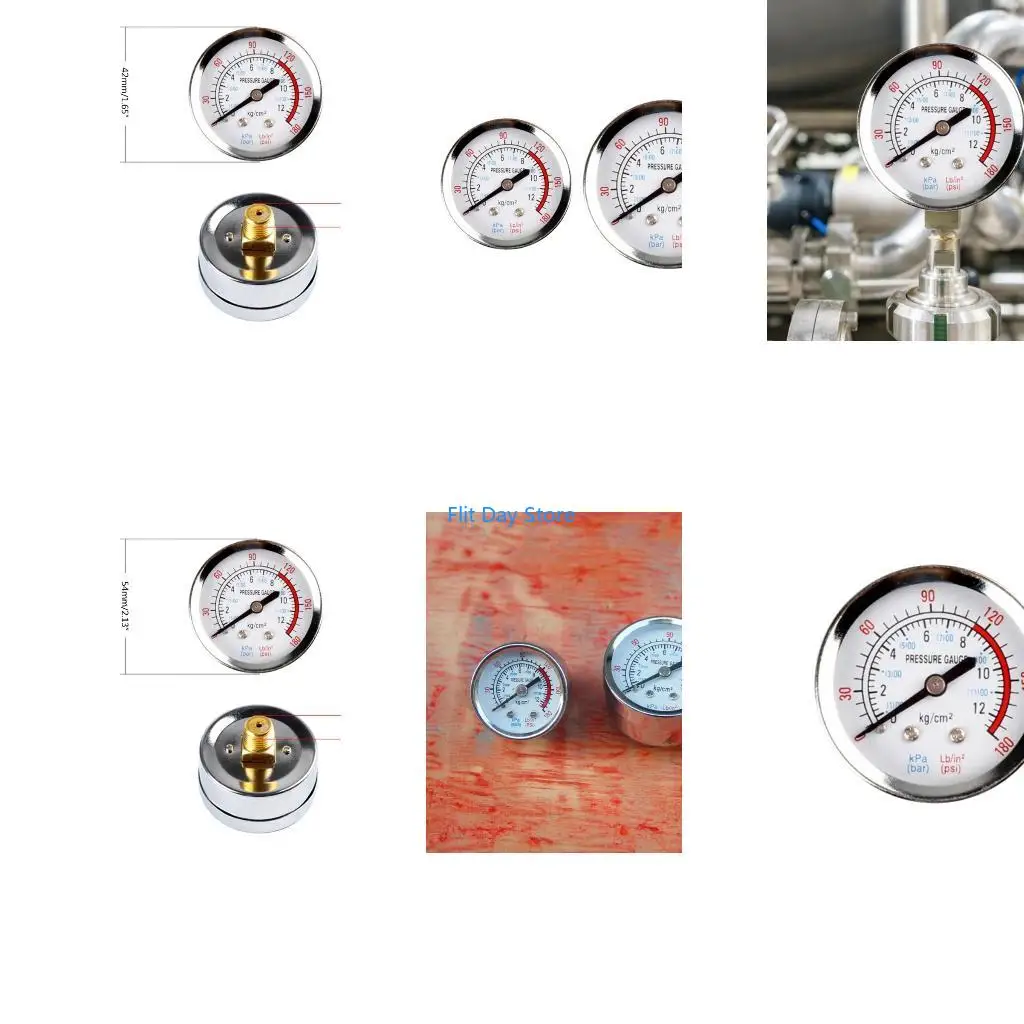 F92C Pressure Gauge Air Compressor Pressure Gauge with Iron Housing Instrument Pressure Measuring Meter for Screw Compressors