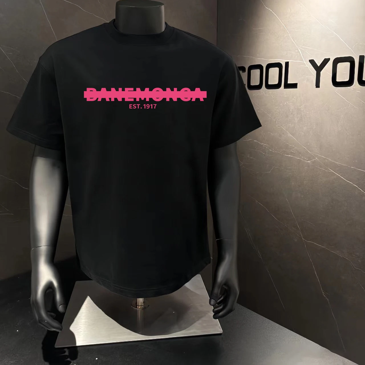 

Loose ex ort Sve T-irt American Trend Pink Slogan Print Cotton Youthful Vitali Sle Summer Faion Outerwear