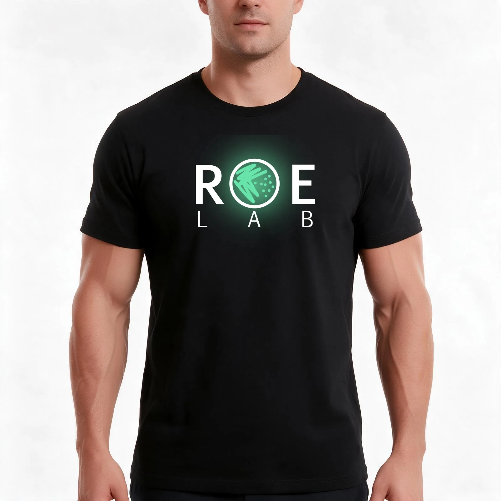 White logo with green fluorescent colonies T-Shirt, Summer Casual Cotton Tee, Oversized Streetwear Tops, Vintage Graphic Print