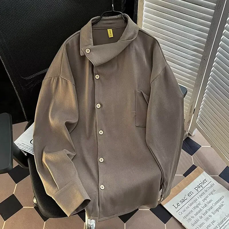 

Мужская одежда, модные рубашки унисекс, новые свободные топы, нерегулярные пальто с длинными рукавами, рубашки