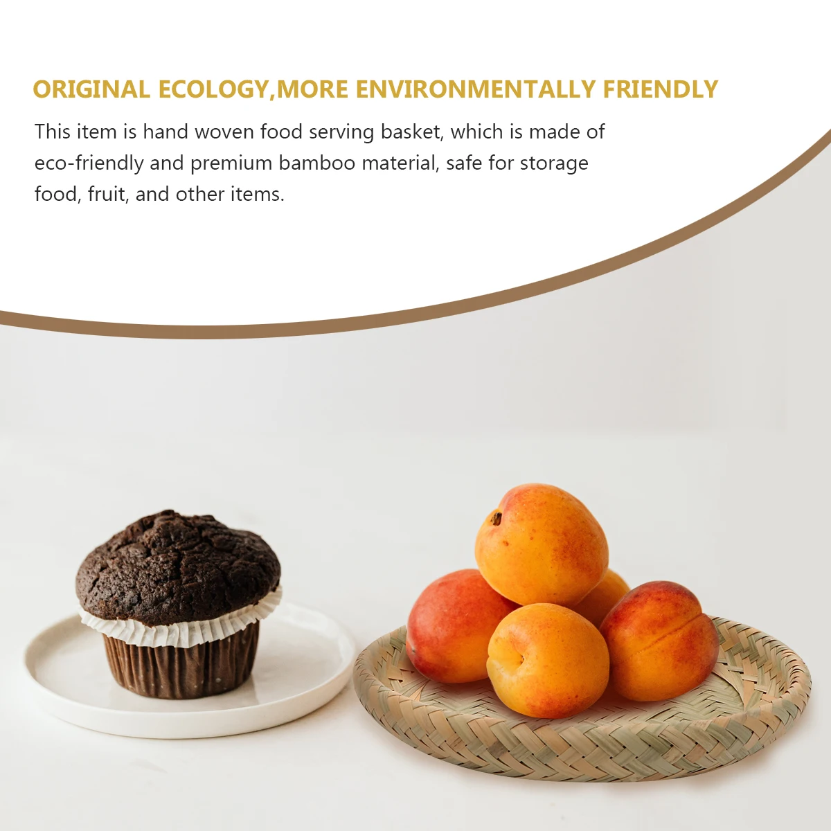 

Handwoven Bamboo Storage Basket Large Size Food Serving Basket Eco Friendly for Outdoor Picnic Kitchen