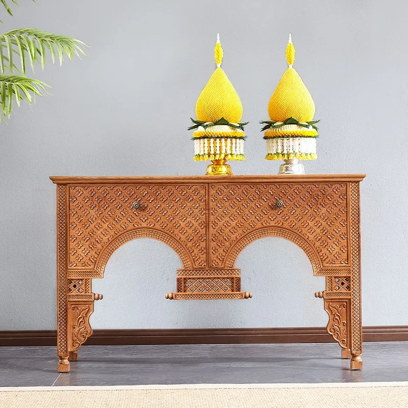 South East Asia Handmade solid wood carving flower porch table
