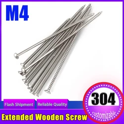 M4 lengthening Flat Head Tapping Long Wood Screw Stainless steel Cross Countersunk Head Self Tapping Long 190mm Screws