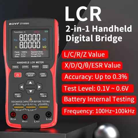 ZOYI DQ02 Electronic Precision Capacitor Tester For High-Precision Automatic Identification Of 100Khz Capacitors Resistors