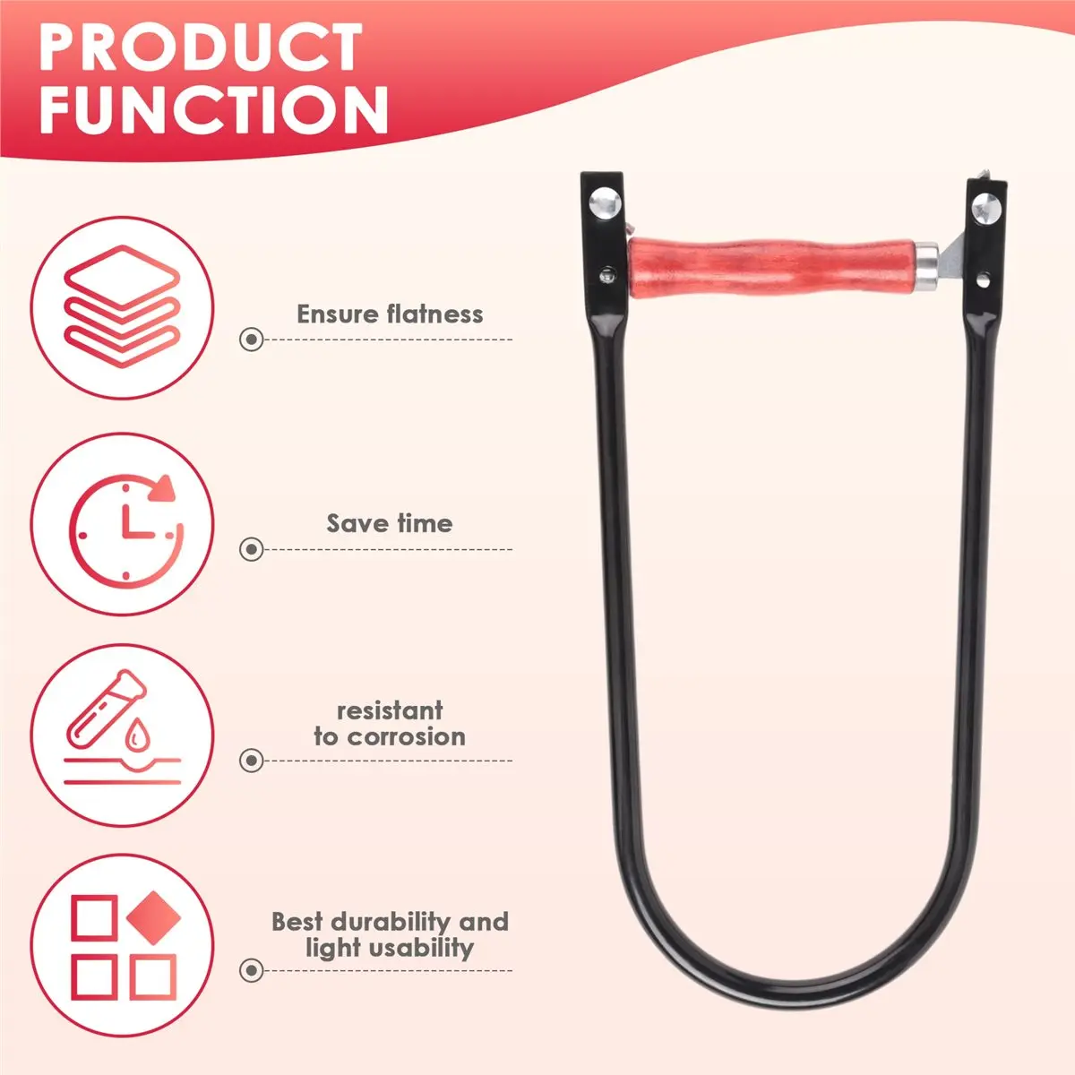 feelfeel 260mm U-Shaped Fret Saw with Wood Handle and High-Carbon Steel Blades, for Precise Cutting of Wood, Plastic, and Metal