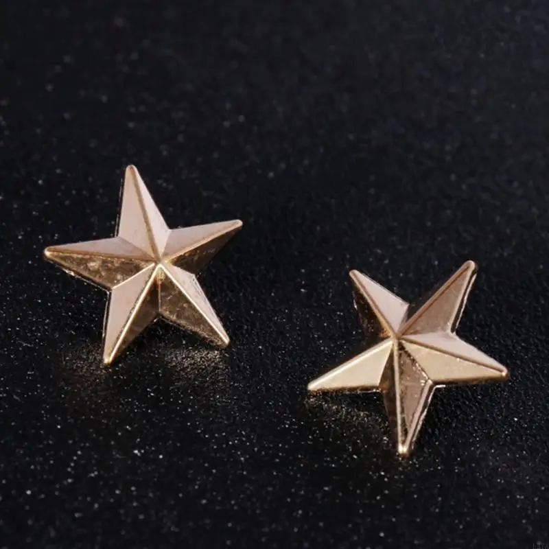 L5YA الإبداعية الخماسي مطلية بالذهب بروش شال طية صدر السترة دبوس قبعة قميص طوق دبوس #4