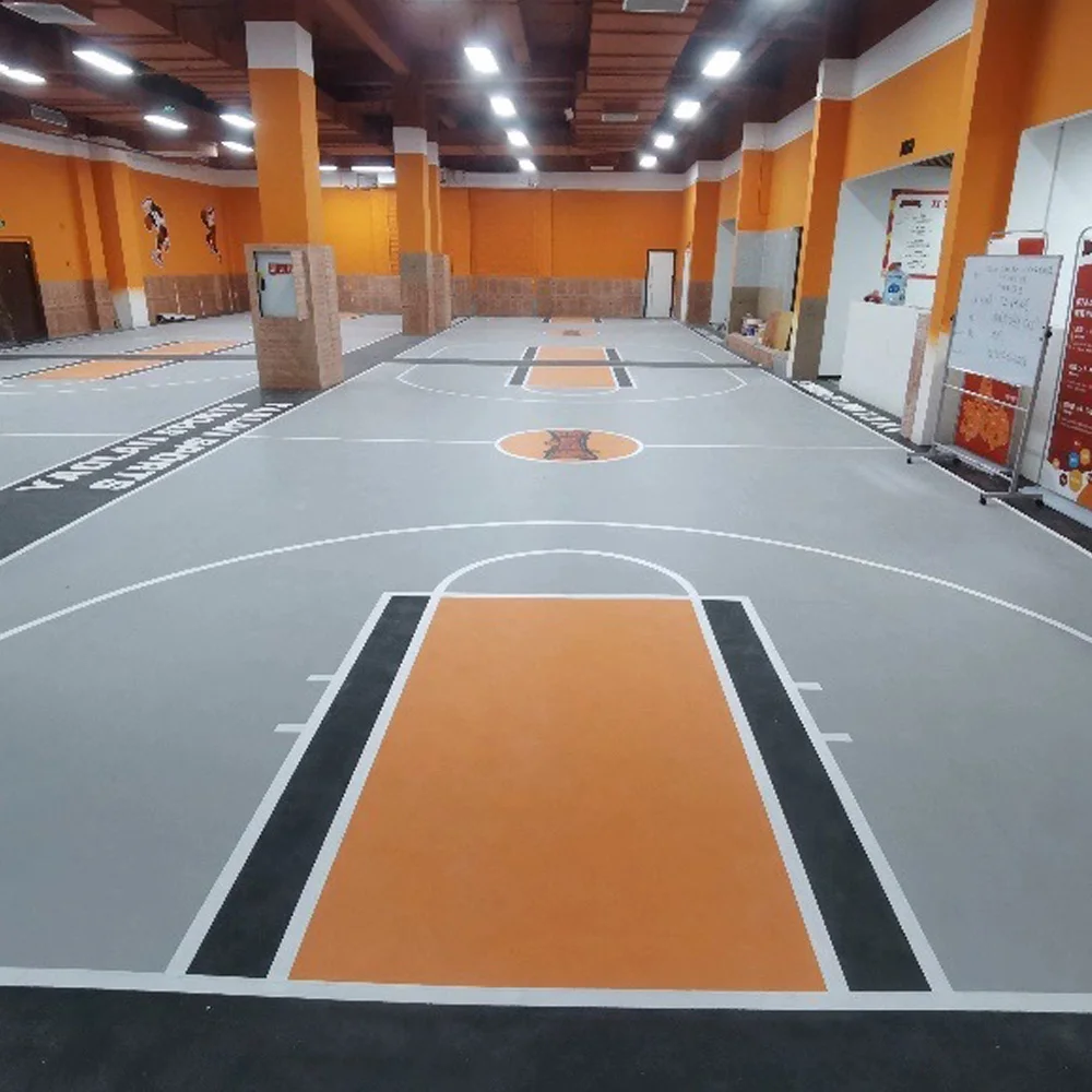 Beable Durable 4.5mm PVC Professional Indoor Basketball Flooring Sports Mat Custom Colors White Lines