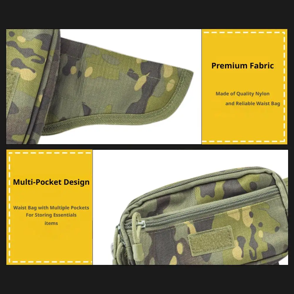 NEUE Wasserdichte Herren-Gürteltasche aus Nylon mit Mehrfach-Taschen, Outdoor Verdeckte Tragetasche, Unisex Taktische Tasche, Diebstahlsichere Versteckte Hüfttasche ﻿ – Detail 12