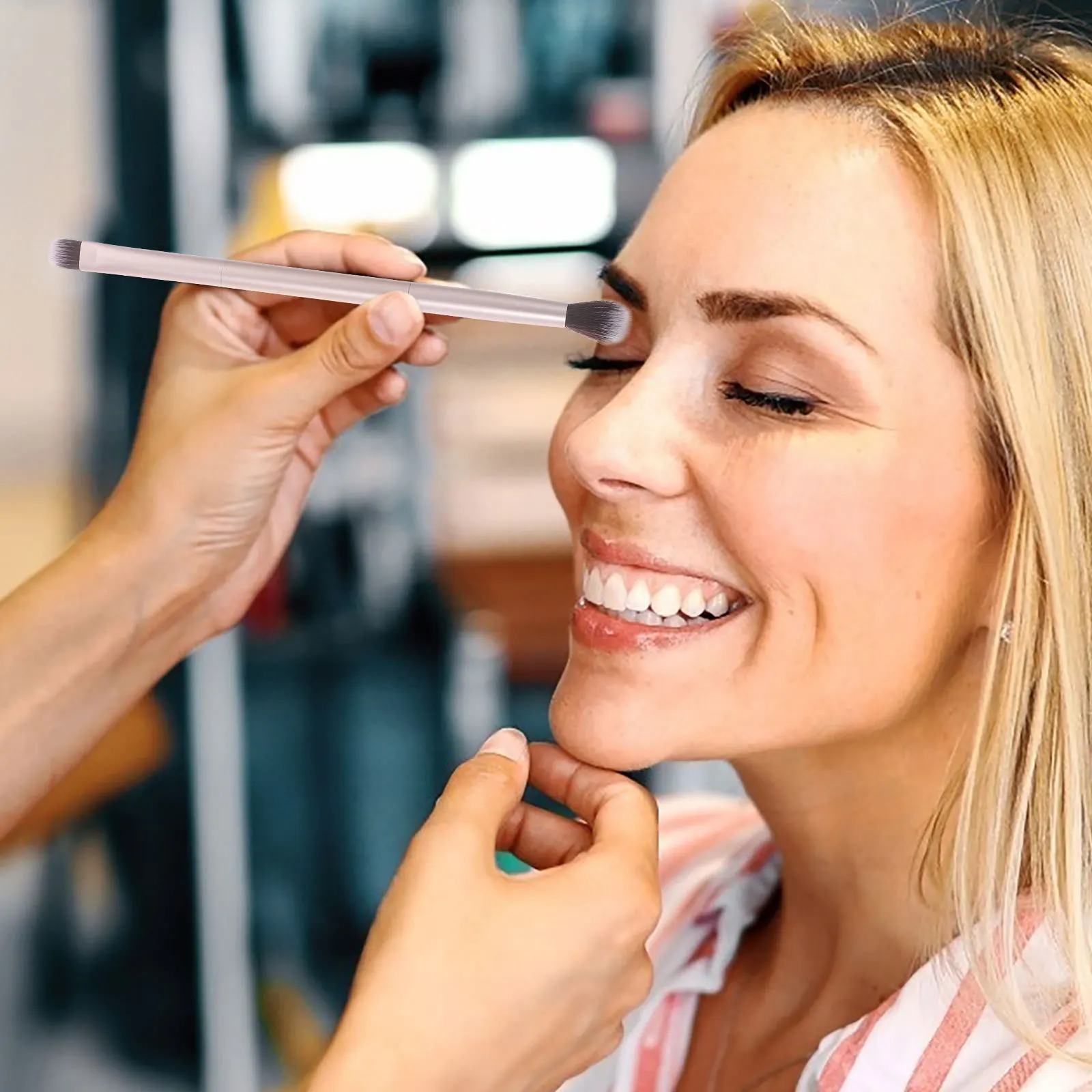 20 piezas pinceles de maquillaje, pinceles de sombra de ojos de doble punta, cerdas suaves, herramientas para sombra de ojos y nariz, aplicadores de mezcla