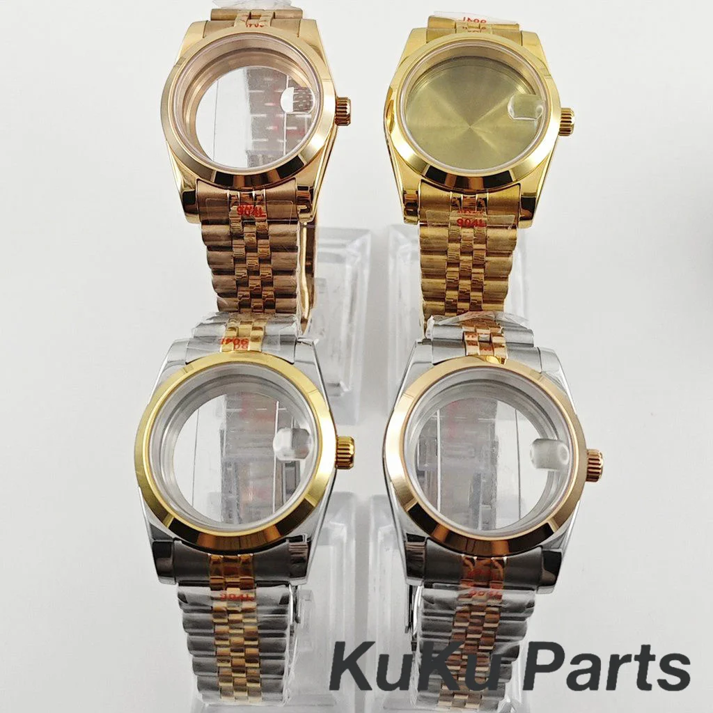 NH35 Saphirglas Uhrengehäuse 36mm/40mm Edelstahl Jubilee Armband NH34 NH35 NH38 NH36 NH38 Uhrwerk 28,5mm Zifferblatt Teil