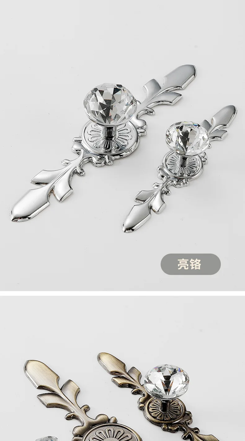 YUTOKO Luxus-Diamant-Kristallgriffe Schuhkarton-Schrankgriffe Schranktür-Schubladenknöpfe Kleiderschrank-Ziehgriffe Möbelgriff – Detail 10