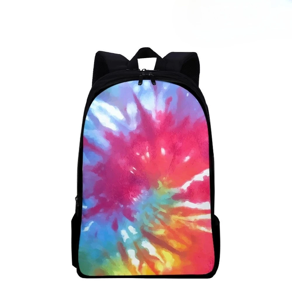 Tie Dyeing Elements Print School Bag Teenager Students Backpack Kid School Boy Girl Knapsack Infantil Children Book Bag 16 Inch