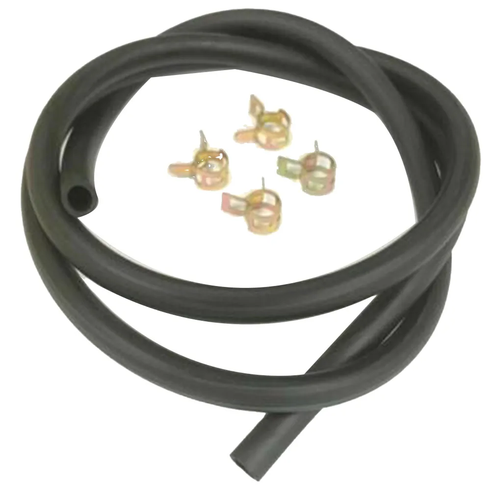 Brand New Fuel Petrol Hose Fuel Hose 6mm I/d X 9mm O/d X 500mm Accessories Parts Replacement Rubber With 4 Clips Home