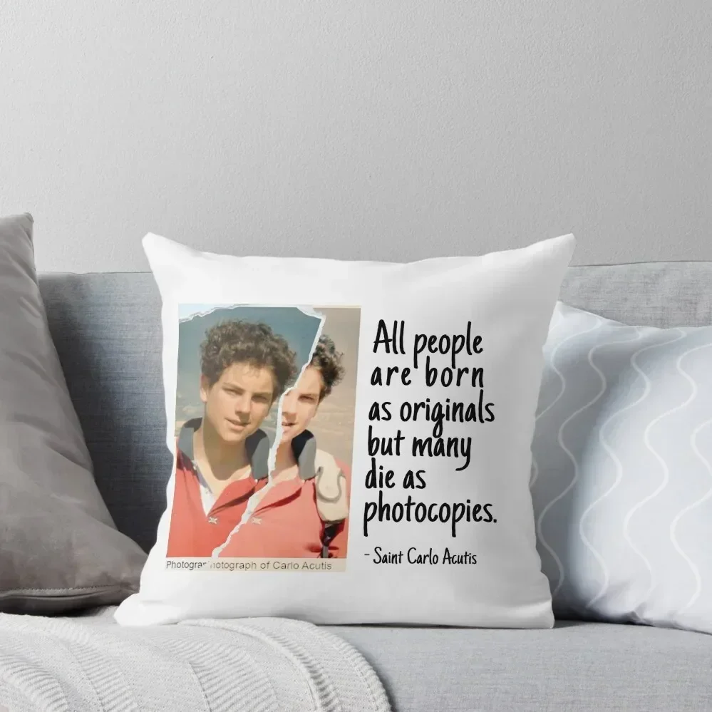 

St. Carlo Acutis Canonization People Born As Originals Throw Pillow Custom Cushion Elastic Cover For Sofa pillow