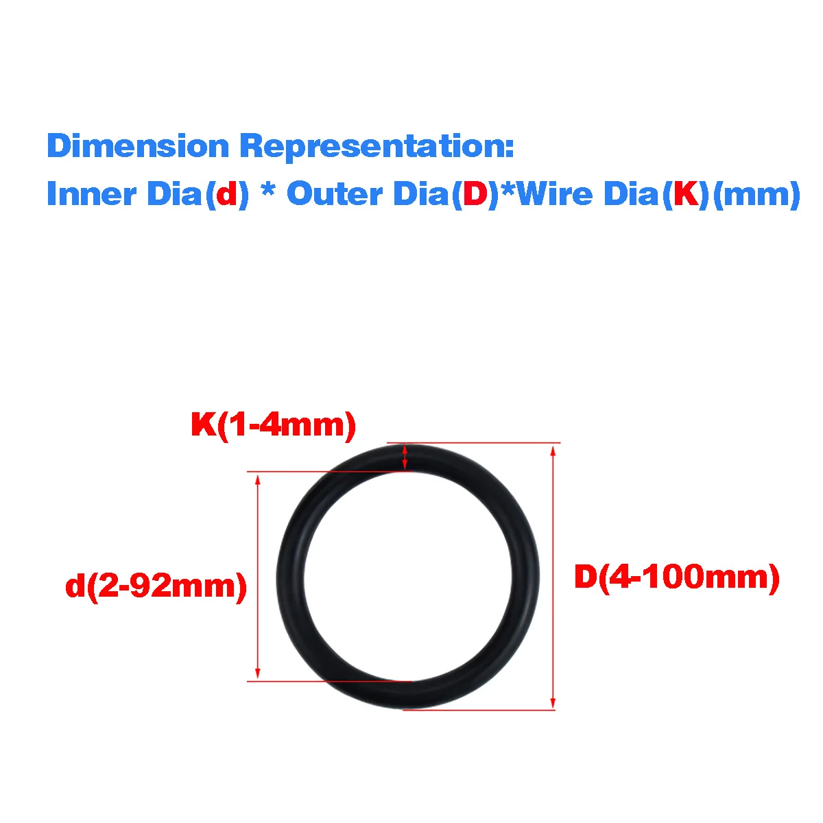 Black Rubber Sealing Ring, impermeável e alta temperatura resistente Junta