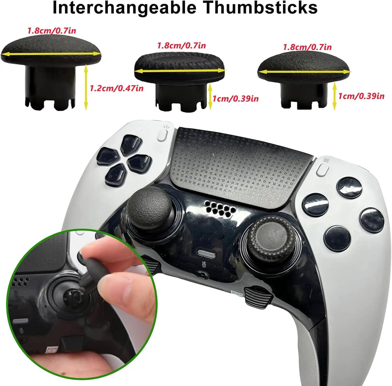 PS5 Edge 컨트롤러 아날로그 조이스틱 용 10in1 교체 액세서리 부품, PS5 Dualsense-Edge 컨트롤러 패들 용 썸 스틱