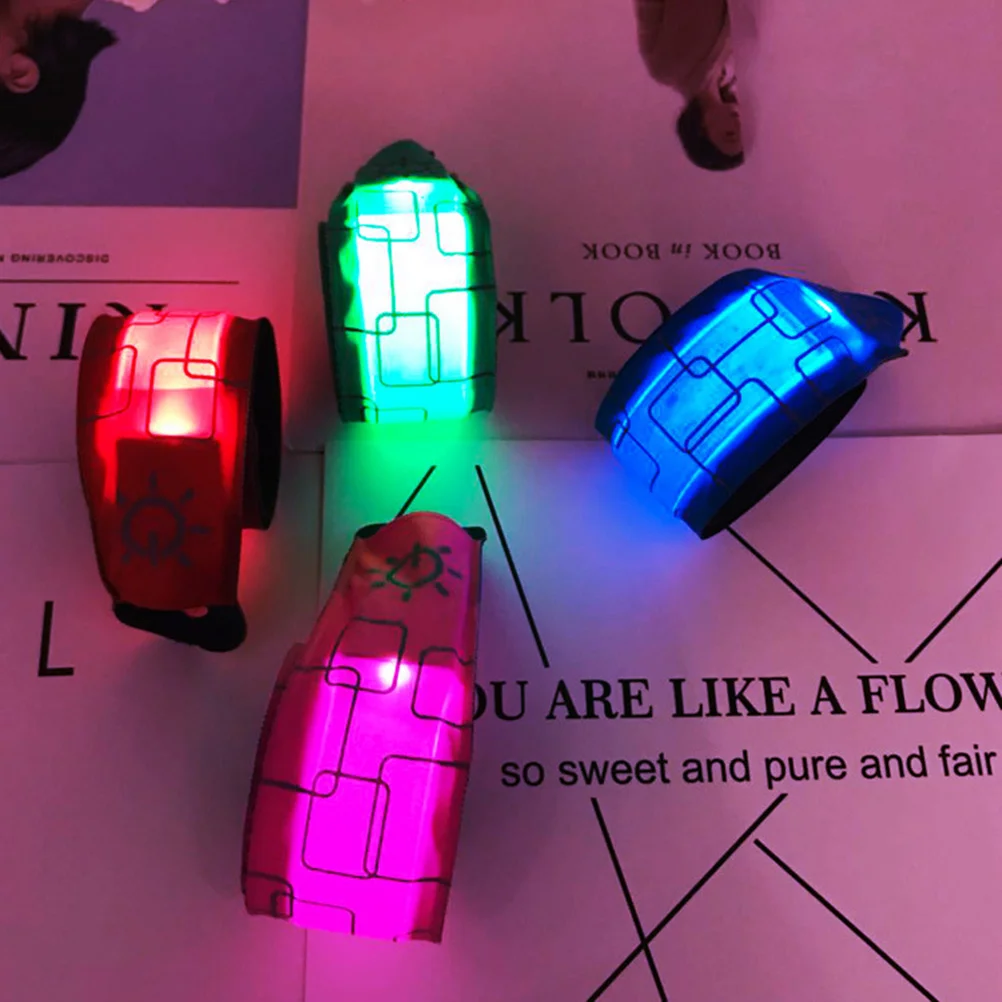 

LED Slap Bracelets Reflective PVC Tape Night Running Safety Wristbands Random Color Ideal for Jogging Hiking Walking