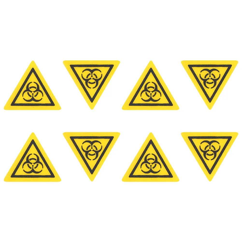 8 Pcs Hazardous Waste Decals Biosafety Sign Stickers Caution Neutral Biological Danger Labs Label