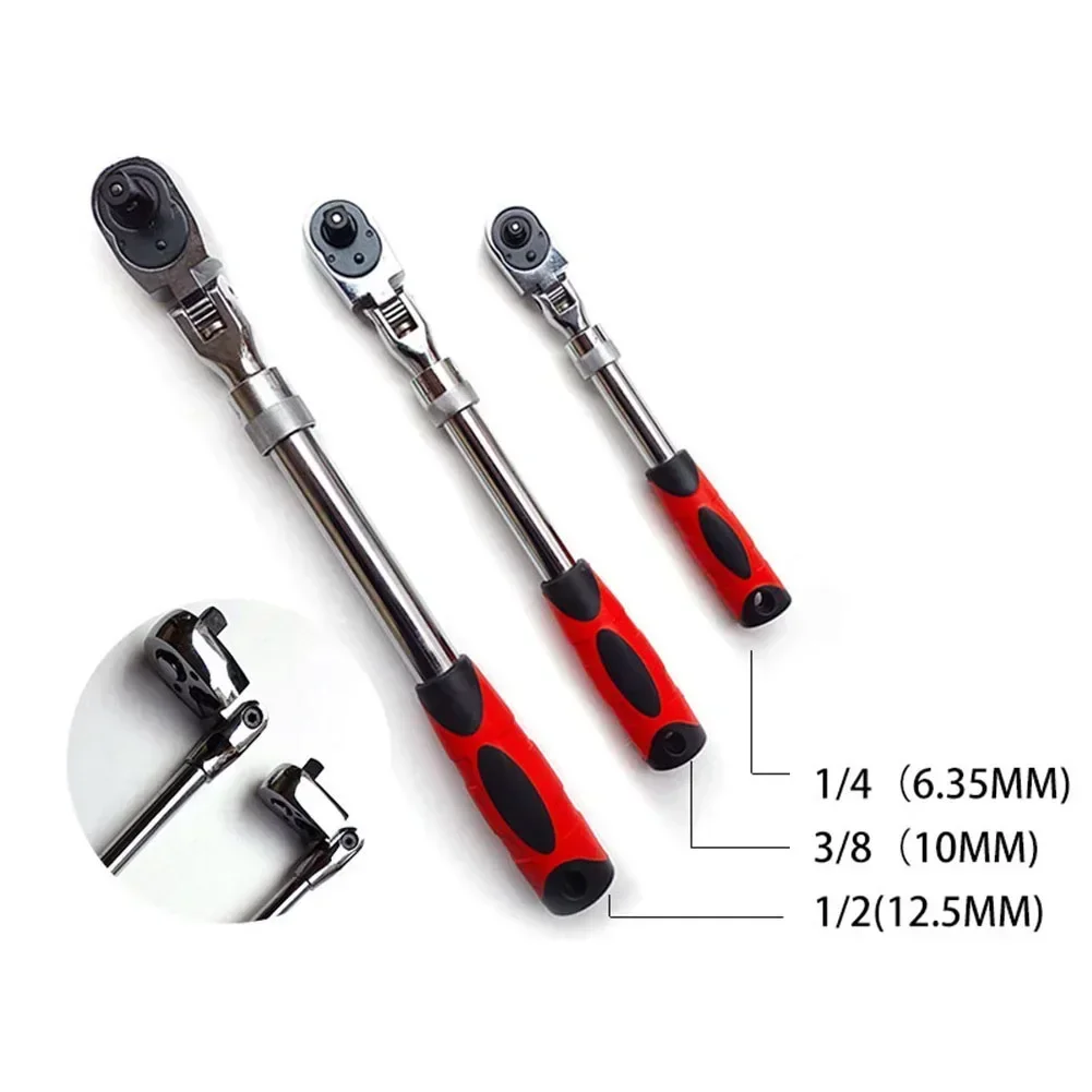 72Tooth Flex Head Socket Ratchet Wrench Extendable Spanner 1/4\