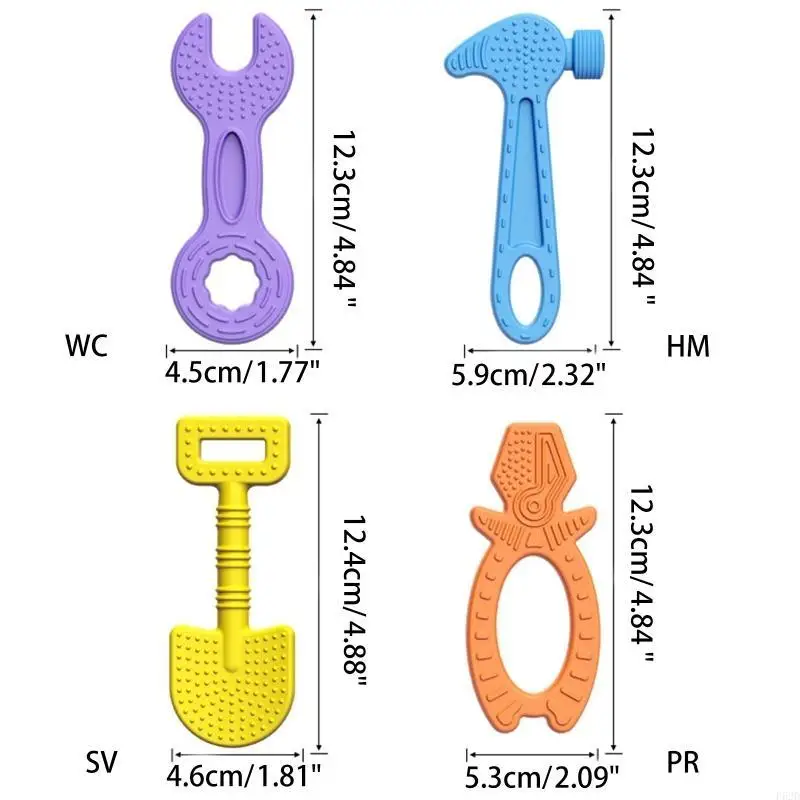 F62D Baby Teether Infantil Safe Soothe Toy Silicone Chew Toy Training Training para niñas para niñas infantiles 3 meses+