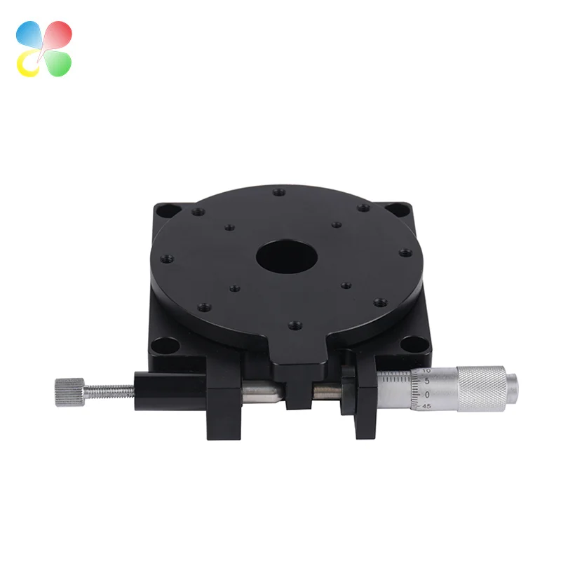 C&K Precise Positioning 60mm Rotary Stage Black Anodizing Micrometer Table Manual Rotation Stage for Optical Vision Inspection