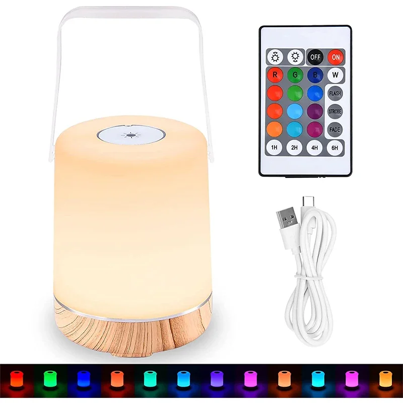 13 cores rgb lâmpada de mesa portátil modo toque interruptor controle remoto bateria recarregável atmosfera regulável lâmpada cabeceira