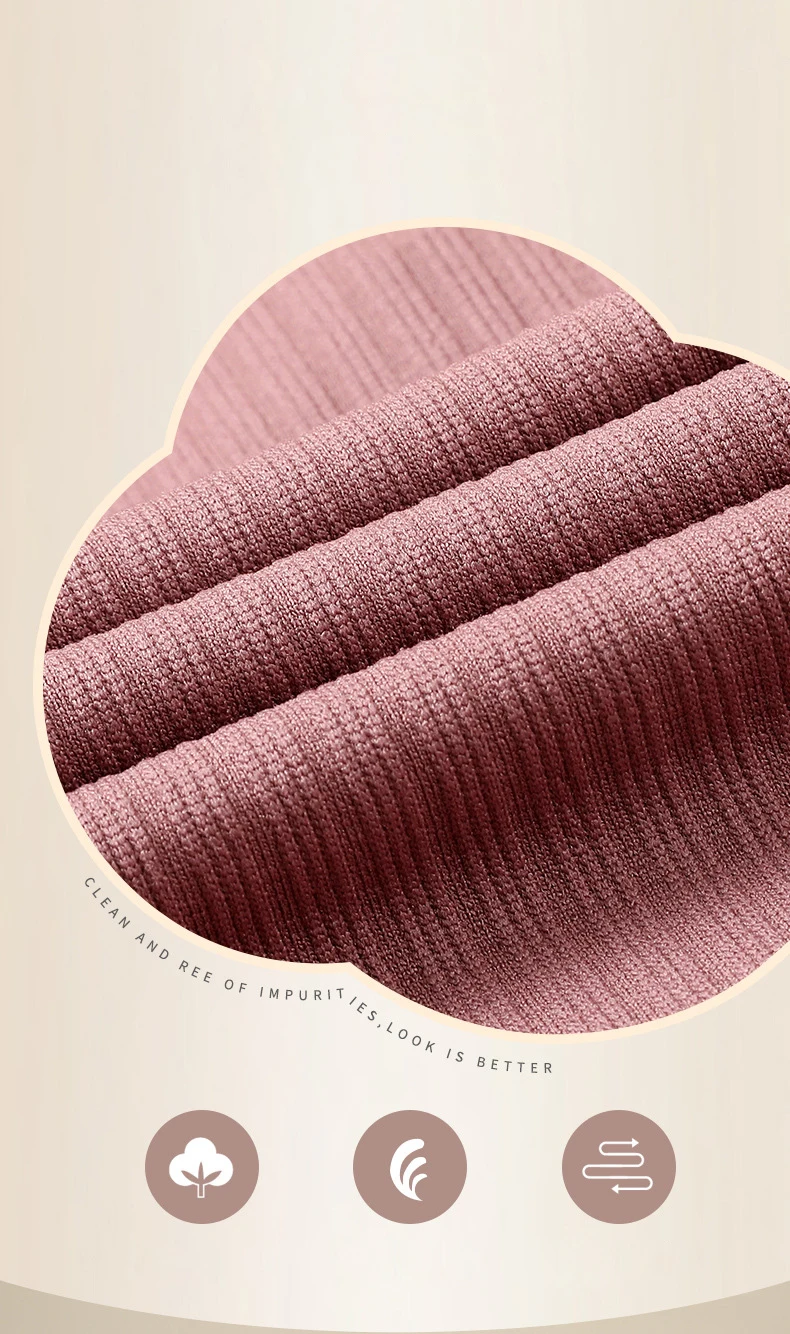 2-teiliges warmes Thermo-Unterwäscheset für Damen, sexy Unterwäsche, lange Unterhosen, Herbst-Winter-Thermo-Set, Damenkleidung mit mittelhohem Kragen und formgebendem Design. – Detail 4