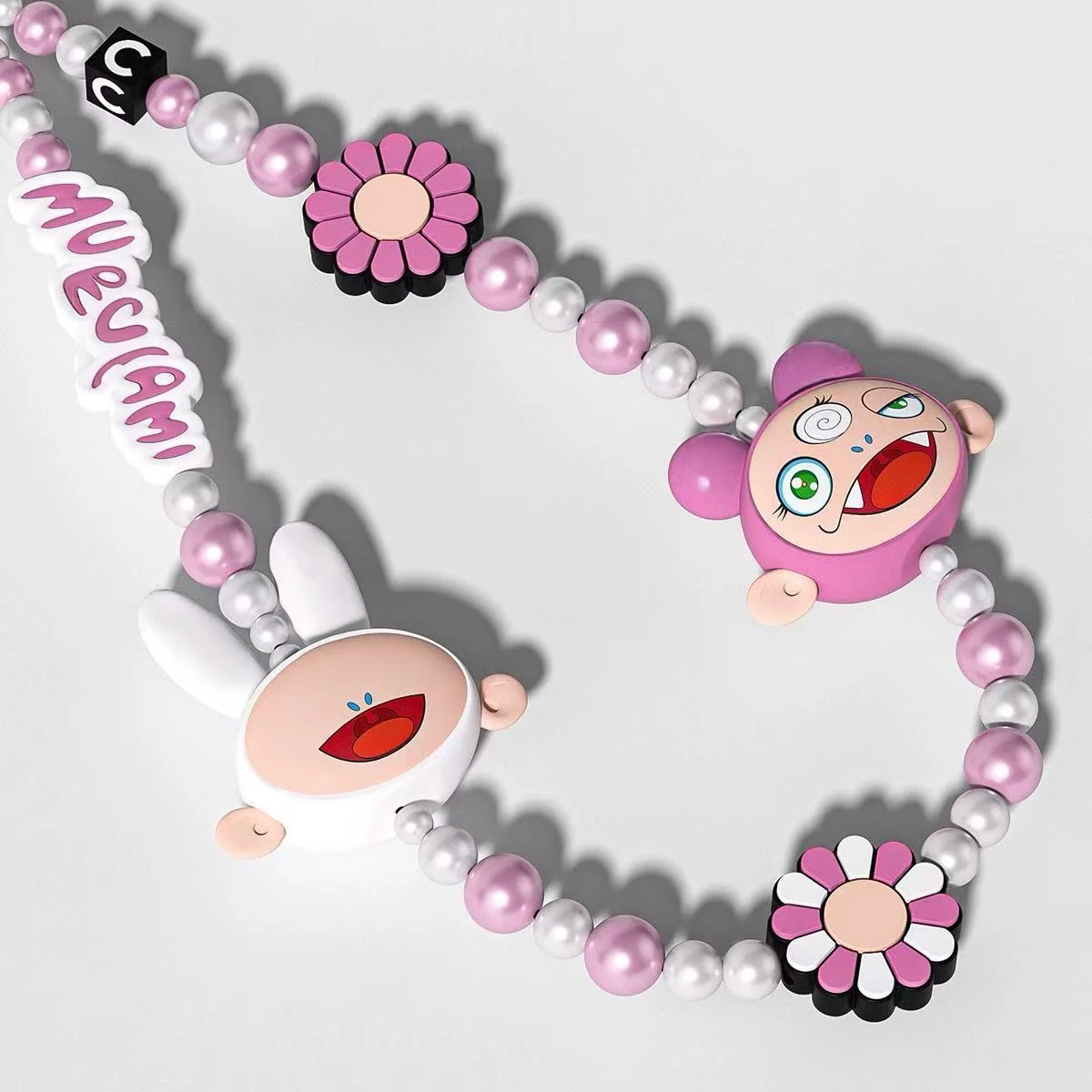 Poupées amusantes, perles de fleurs, perles en Silicone, breloque de téléphone, chaîne courte, sangles de téléphone portable pour IPhone, lanière pour Galaxy