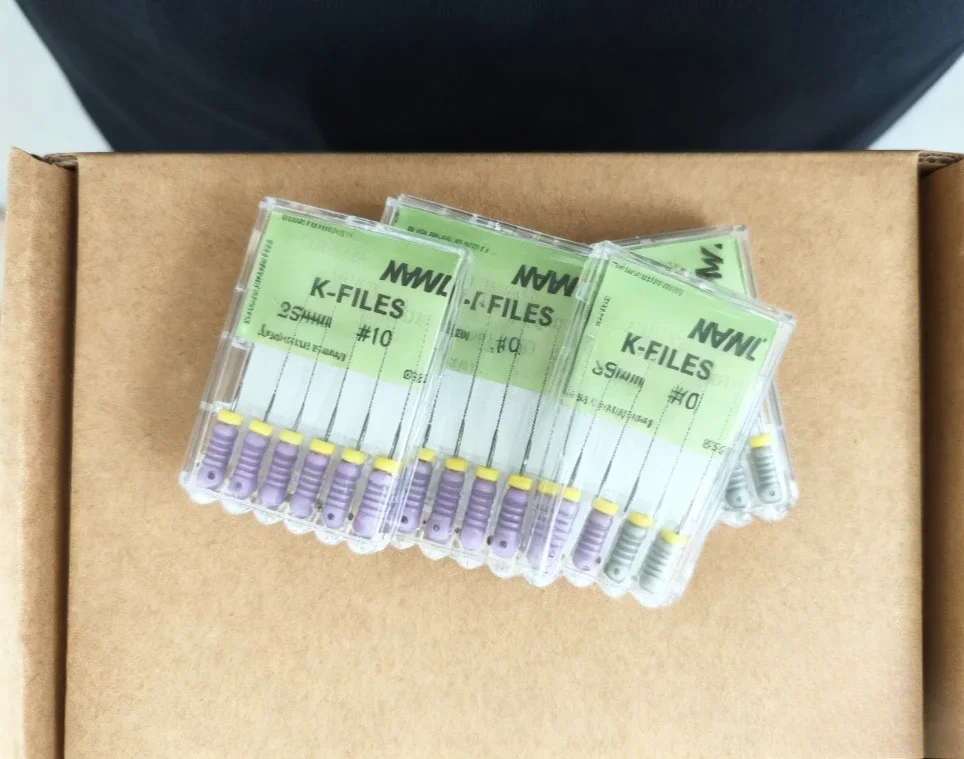 H File K File 5pcs/box 25mm Dental Materials Root Canal Mani Enlarging Needles Hand Use Long Stainless Steel Dentistry Tools