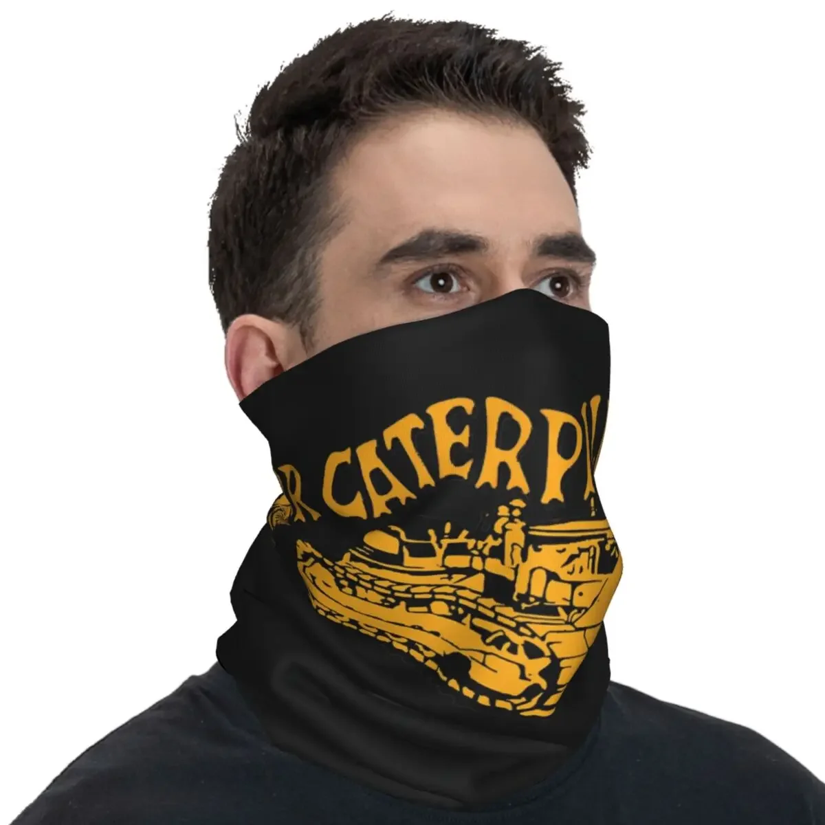 Cat-caterpillar Logo Balaclava Riding Fishing Bicycle Mask Protection Neck Warmer Face Cover Mask Spring y2k Cool Scarf Bandana