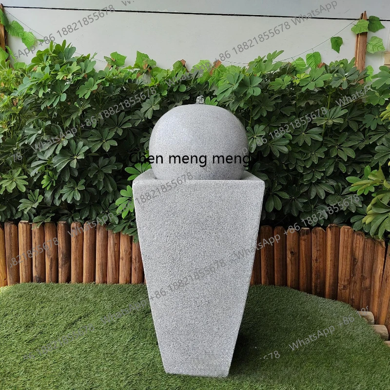 White ball shaped flower pot pastoral decoration fountain plug-in garden park
