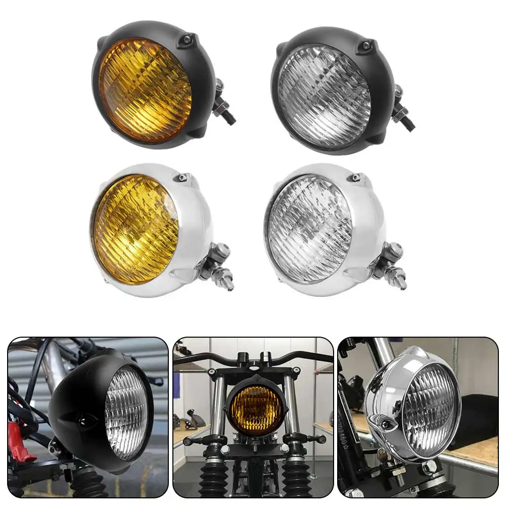 

Classic Bottom Mount Bates Headlight Fit For Harley For Kawasaki For Honda For Yamaha For Suzuki 4.5 Inch Headlight Chrome/Black