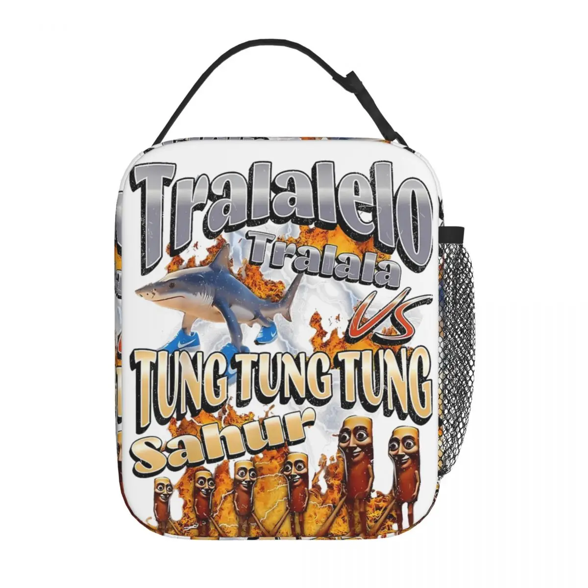 

Italian Brainrot Tralalero Tralala Insulated Lunch Bag Thermal Meal Container Large Tote Lunch Box for Men Women School Picnic