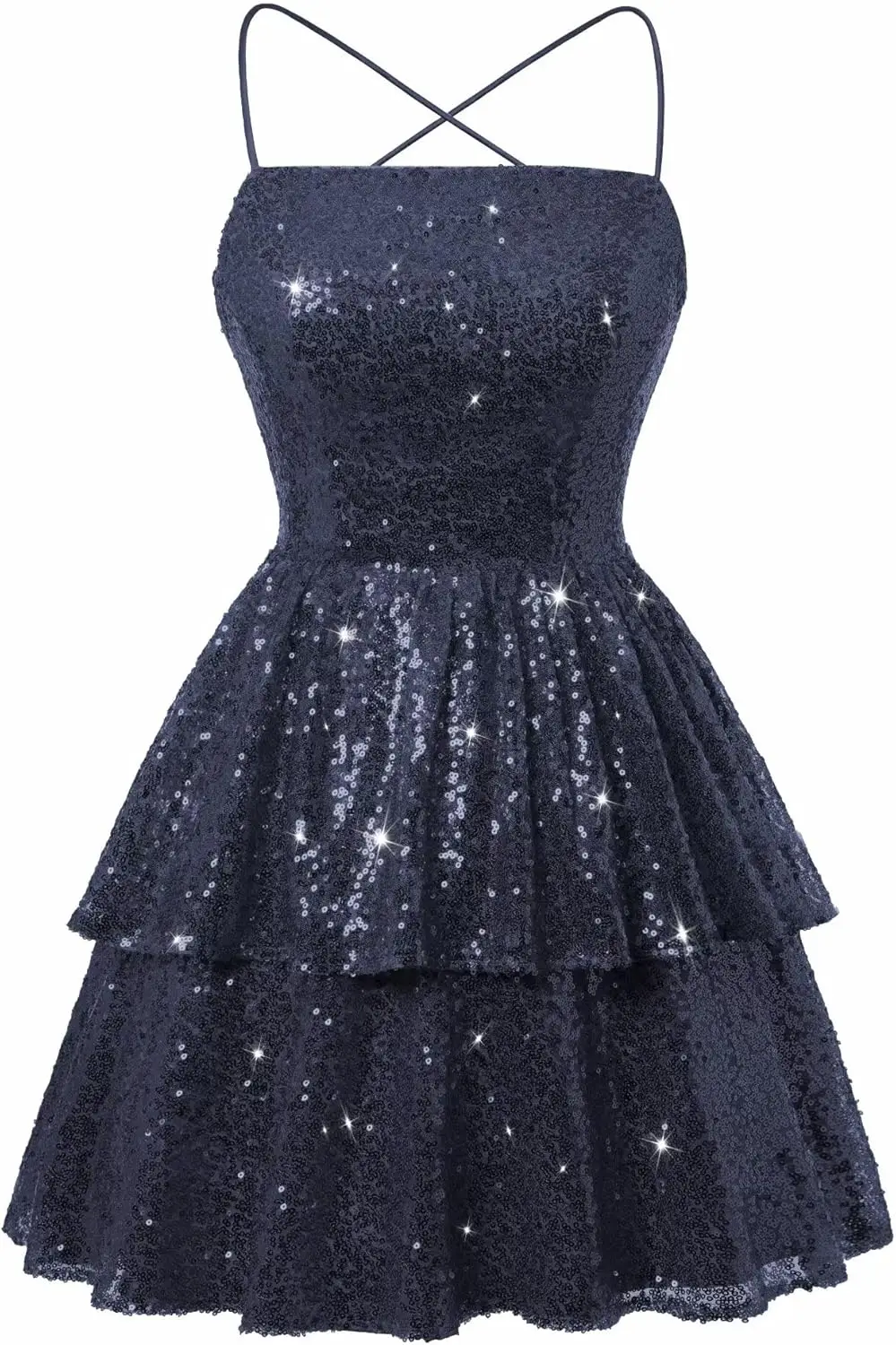 Sparkly Sequin Short Homecoming Dresses 2026 Spaghetti Straps Scoop Neck Prom Cocktail Dress Party Dresses Evening Dresses