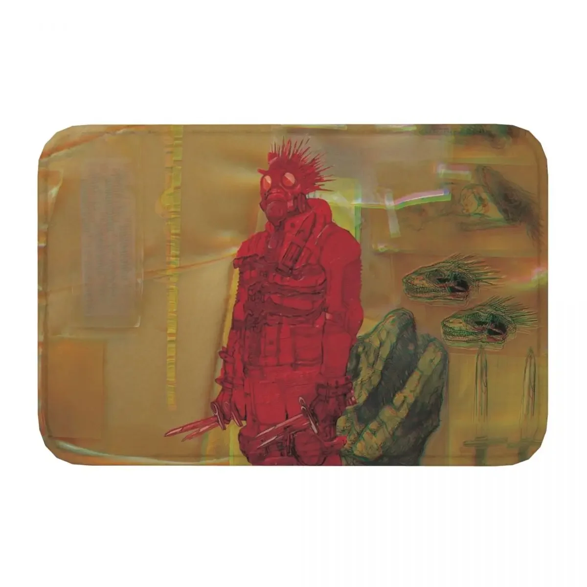 Dorohedoro Cayman Ebisu Fujita Anti-Slip Rug Doormat Kitchen Mat Floor Carpet Home Decor