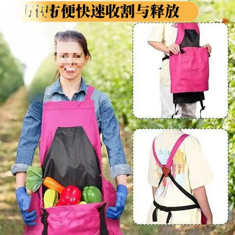 Verstellbarer Schultergurt zum Pflücken großer Taschenschürze für die Gartenarbeit