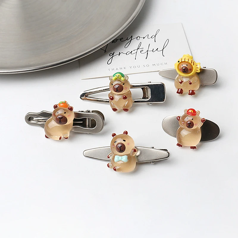 Cartoon Capibara Capybara Clear Hair Clip Women Side Hairpins Ornaments Girl Headwear Hair Accessories