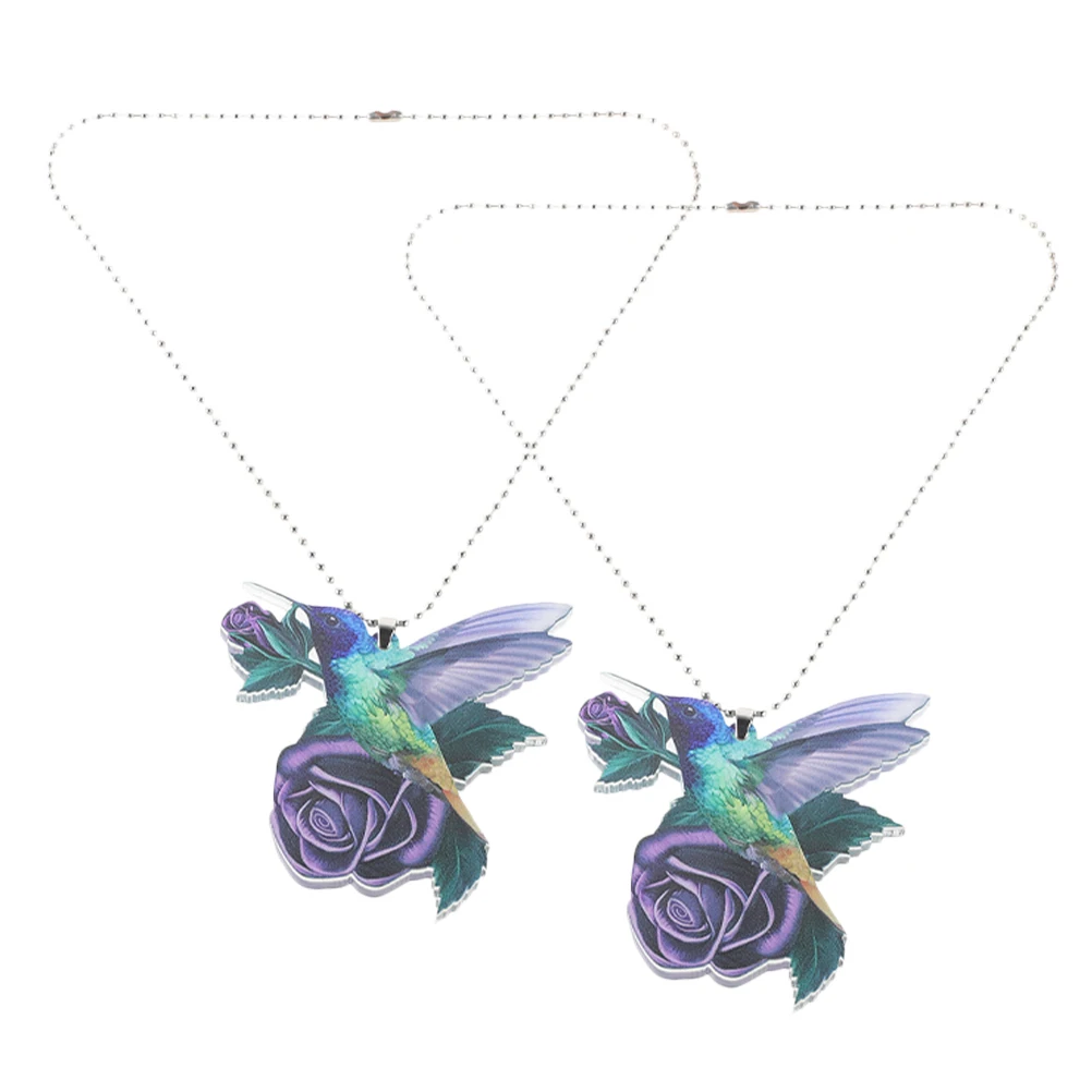

2 Pcs Car Rearview Mirror Accessories Hanging Ornament Hummingbird Decor Pendant Elegant Style Practical Use Easy Installation