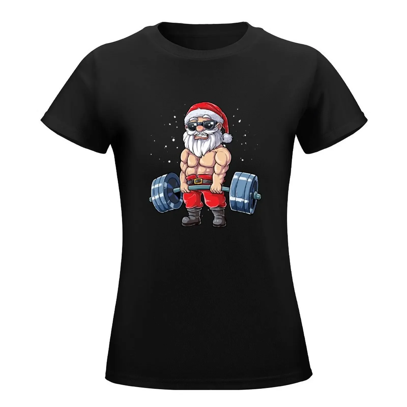 Fitness Christmas shirt Santa Deadlift Gym Xmas Men Gifts T-Shirt cute tops hippie clothes Women clothing