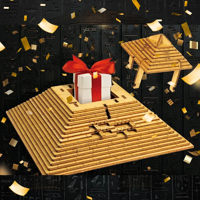 Creative Gift Box Pyramid Puzzle Mechanism Box Level 10 Hell Difficulty High IQ Puzzle Toy